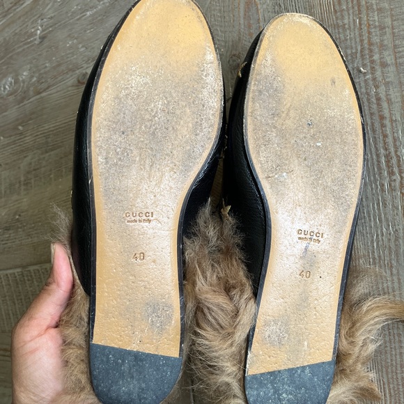 Gucci Bee Lamb Wool Princetown Slipper - Picture 5 of 5